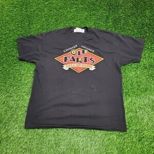 Vintage 90s Funny Fart Humor Shirt L/XL 23x26 Black USA Dad-Joke